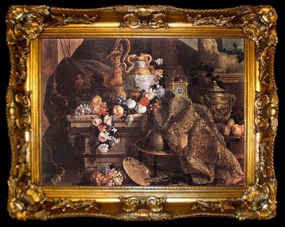 framed  MONNOYER, Jean-Baptiste Still-Life of Flowers and Fruits, ta009-2